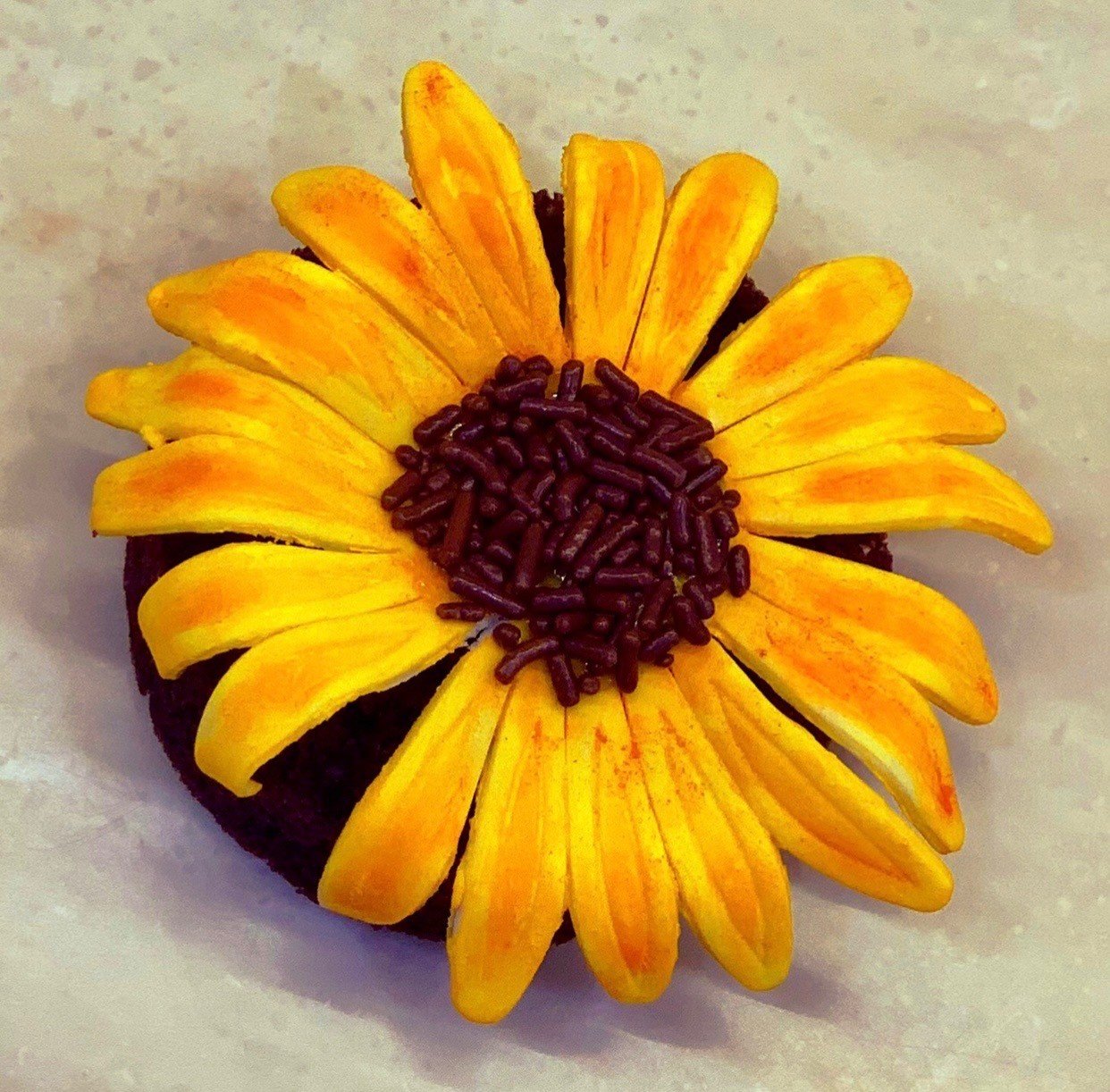 The completed sunflower brownies.